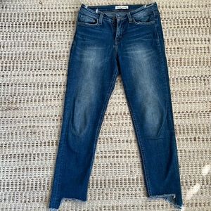 Flying Monkey cropped jeans. Lightly distressed. Medium wash. Used. Size 26